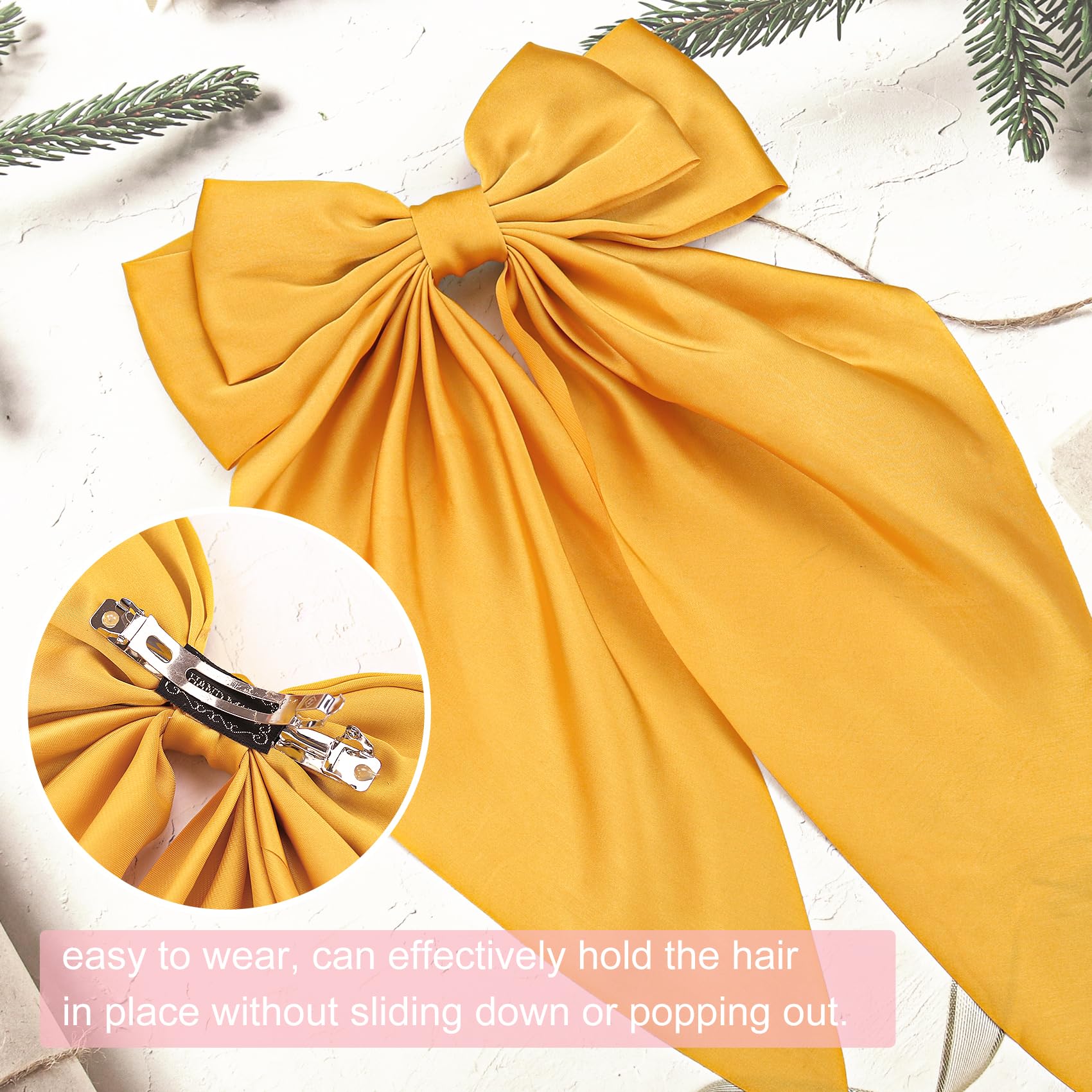AISHG Silk Smooth Satin Large Bow Hairpin for Women Sweet Butterfly Spring Hair Clip Girls' Hair Accessories