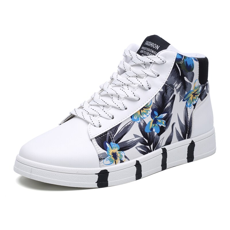 Tenis Masculino Men Tennis Shoes Platform High Top Sneakers Men Stylish Zapatillas Hombre Male Outdoor Sport Shoes Basket Homme: White / 6.5
