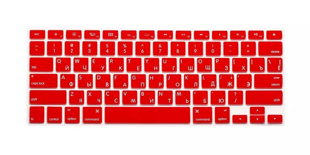 Russische Buchstaben Tastatur protector Film Für Macbook Air Pro Retina 13 &quot;15&quot; 17 &quot;Laptop Haut Abdeckungen für mac buch 13 15 UNS Version: Red