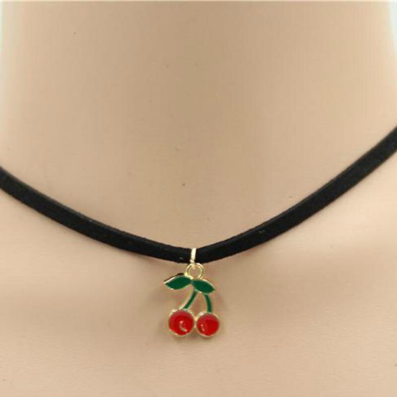 Koreaanse Sieraden Gothic Eenvoudige Kraag Cherry Moon Ketting Statement Ketting Voor Vrouwen Hanger Ketting Bijoux Homme