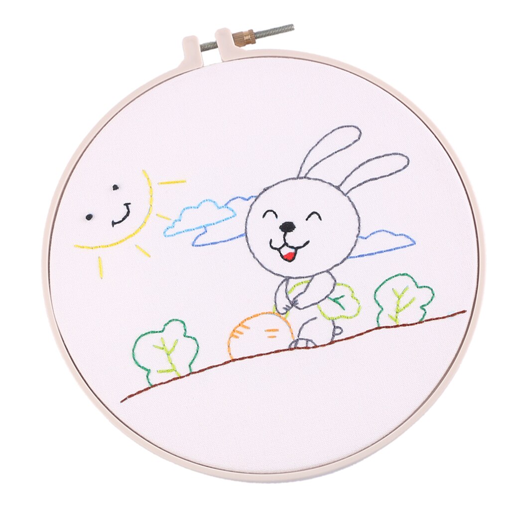 Coelho fofo em ponto cruz incluído: desenhos de fios em tela bordada,