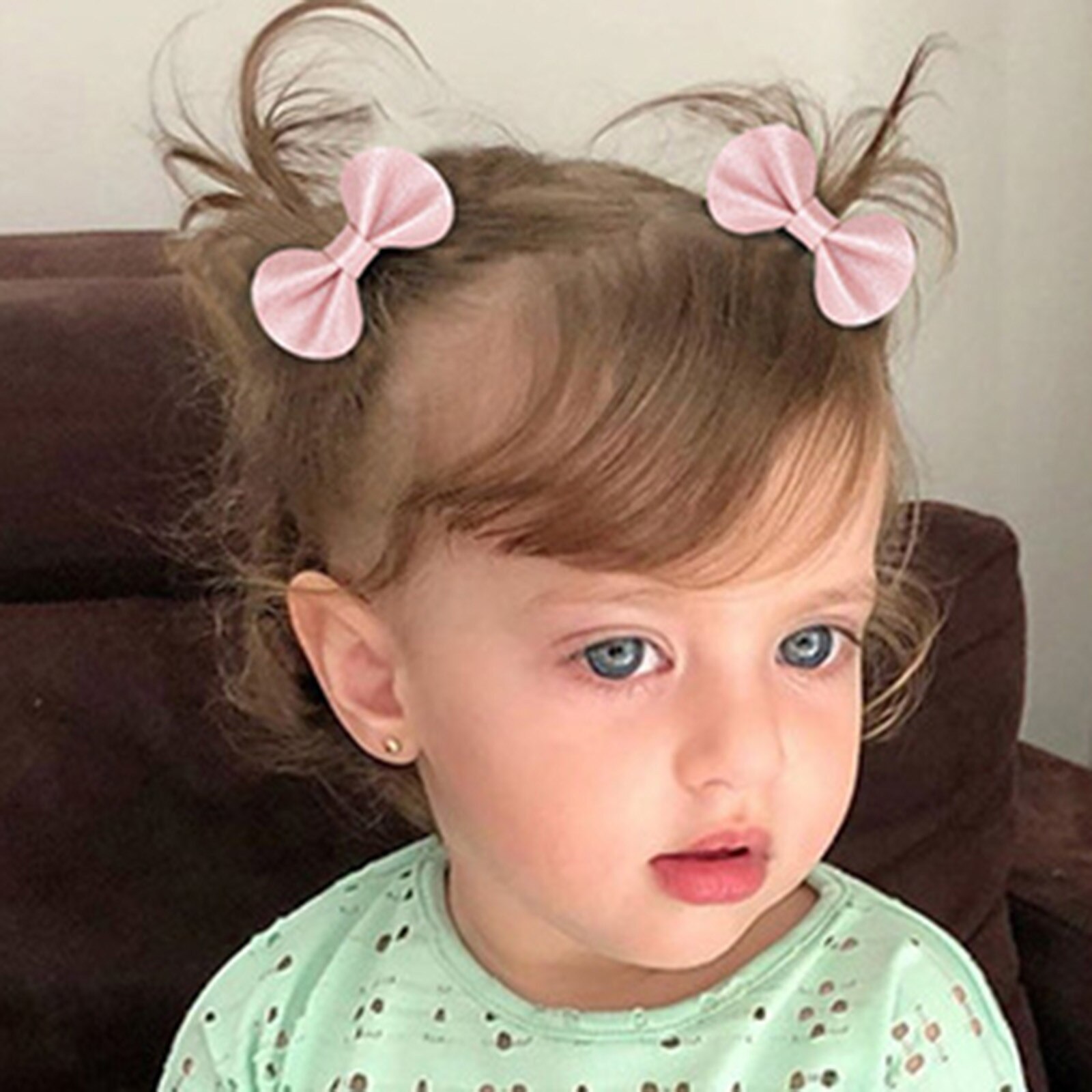 1 Paar Glittery Baby Hair Bows Kids Kleine Haar Stropdas Chouchou Baby Hoofdbanden Shiny Elastische Haarbanden Voor Meisjes Baby Haar accessoires