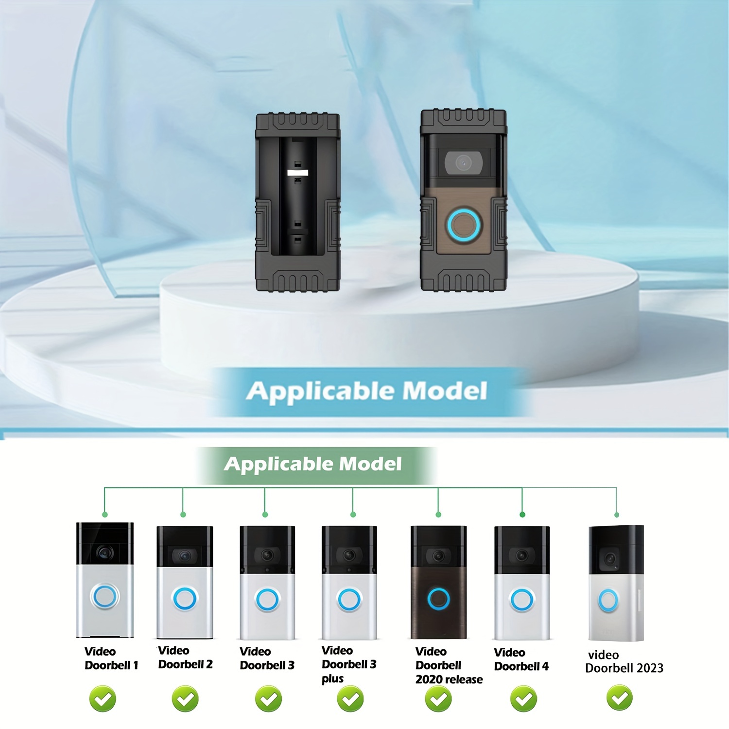 Suitable For Ring Video Doorbell visual doorbell bracket angle adjustable doorbell protective case anti-theft bracket