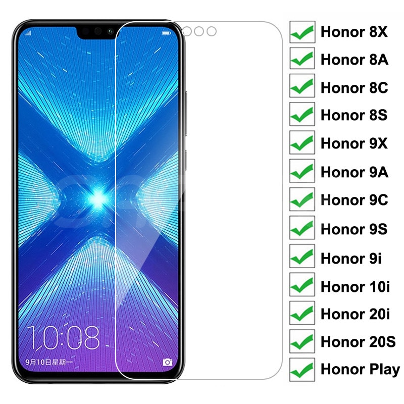 9h beschermglas voor huawei honor 8x 8a 8c 8s geharde schermbeschermer honor 9x 9a 9c 9s 9i 10i 20i 20s play glasfolie hoesje