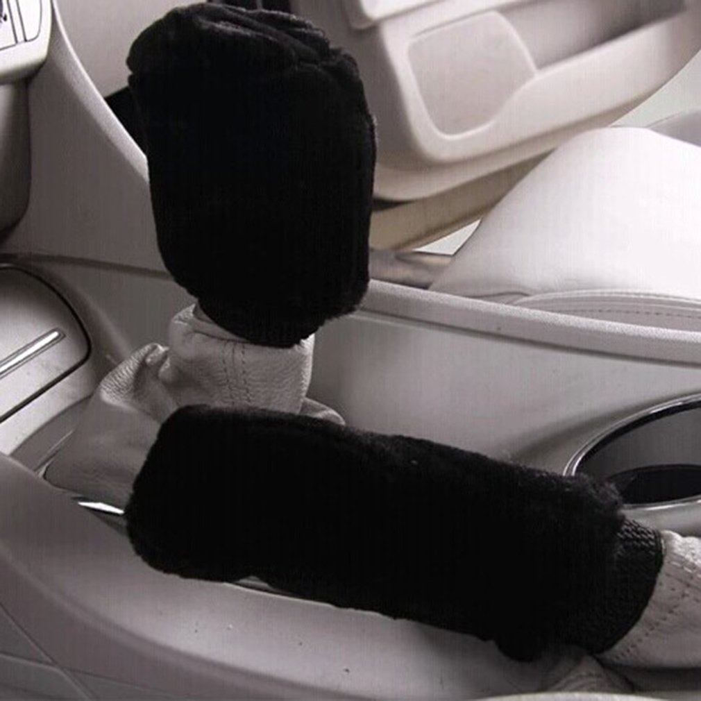 Soft Plush Gear Shift Knob Rod Cover Parking Car Hand Brake Grip Protective Cover Case Decoration Styler