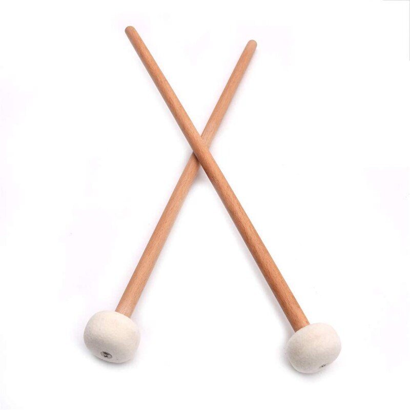 2 st timpani klubba trumpinne filt huvud trä handtag halkskydd bas trumpinnar oumbärligt tillbehör för musikinstrument
