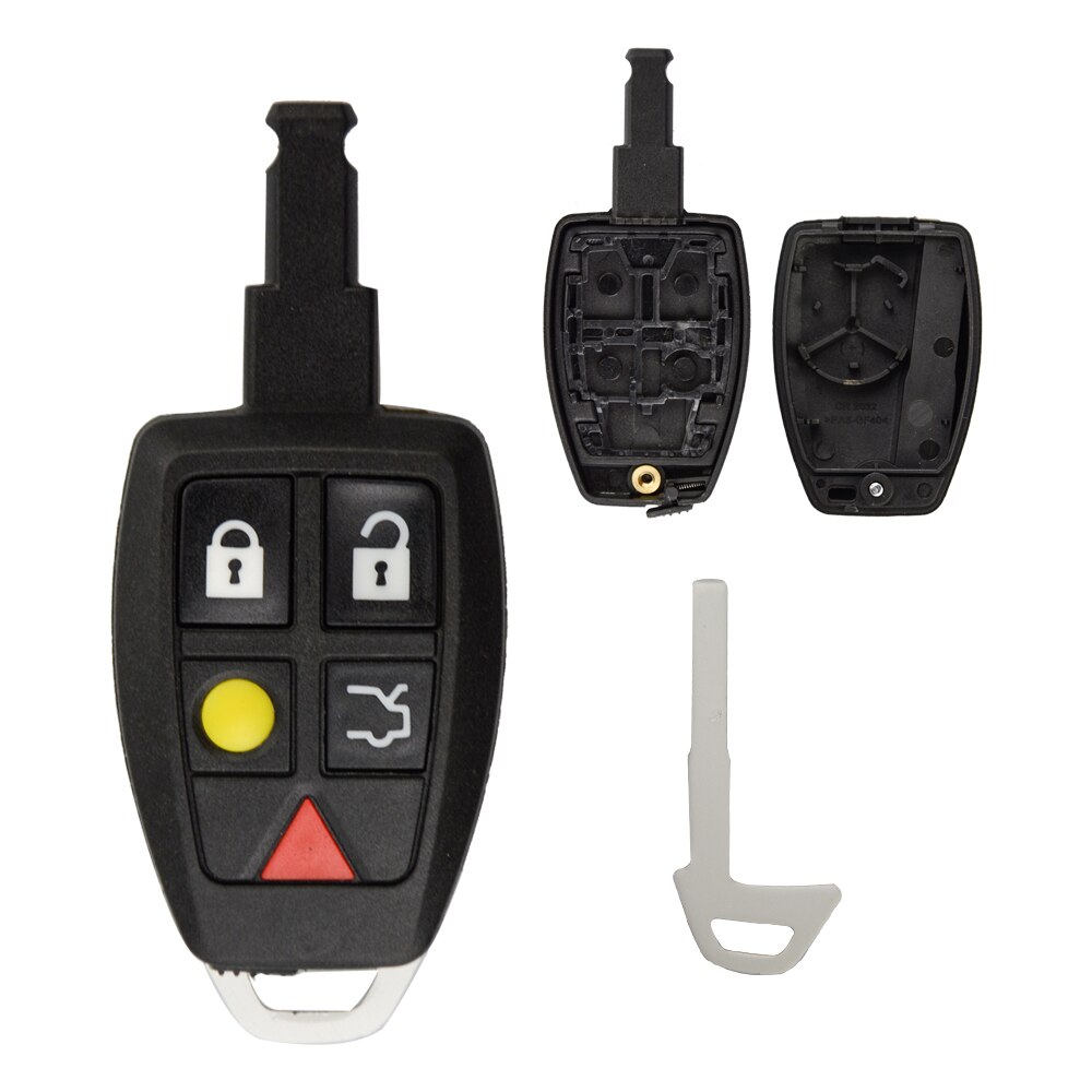 OkeyTech 5 Buttons Style Car Remote Key Case Shell Cover Fob For Volvo C30 C70 XC90 V70 S60 V40 V50 Insert Blade Replacement