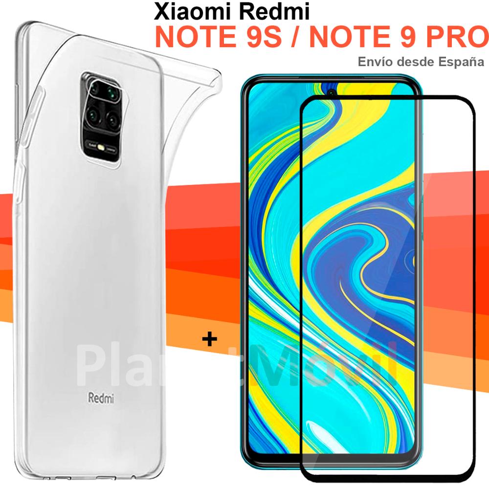 Compatibile con Xiaomi Redmi Nota 9S/Nota 9 pro / Max trasparente di caso + Protezione dello schermo di vetro a specchio pieno 3d pieno di colla