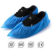 100 Pcs/Pack Waterproof Boot Covers Plastic Disposable Shoe Covers Elastic Protective Overshoes in stock