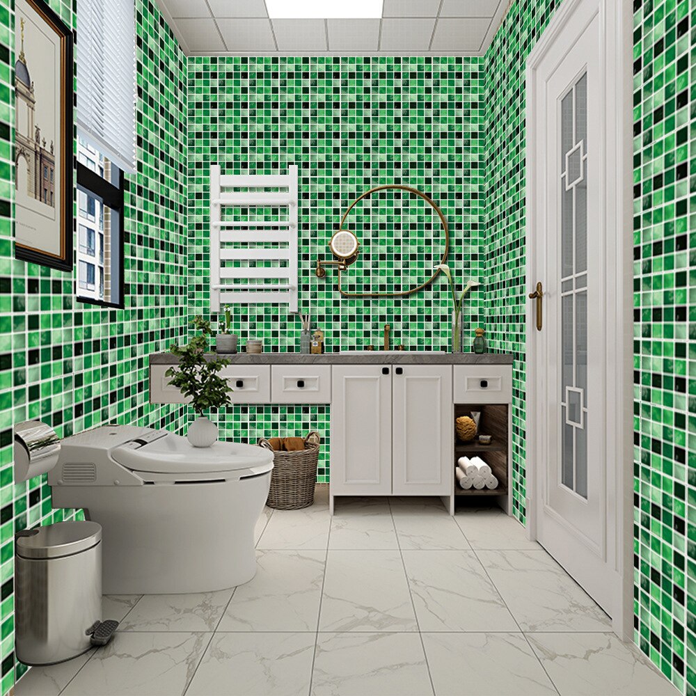 30 pcs Mosaic Self-Adhesive Waterproof DIY Wall Art Home Bedroom Bathroom kitchen Tile Sticker Wall Sticker wallpapers