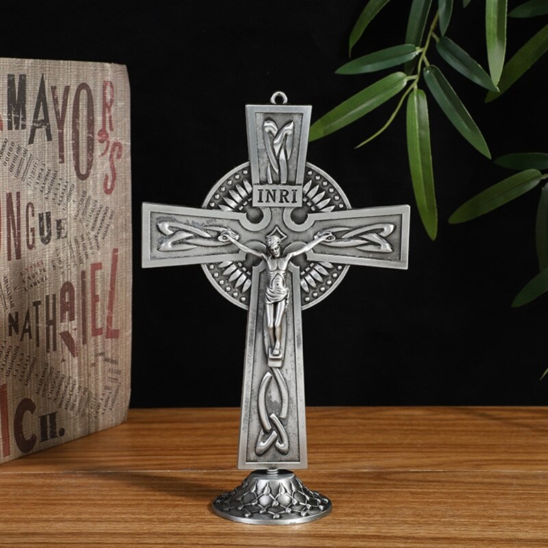 Religieuze Beelden Jesus Cross Kruisbeeld Beeldjes Tafel Ornamenten Kerk Relikwieën Antieke Huis Kapel Decoratie