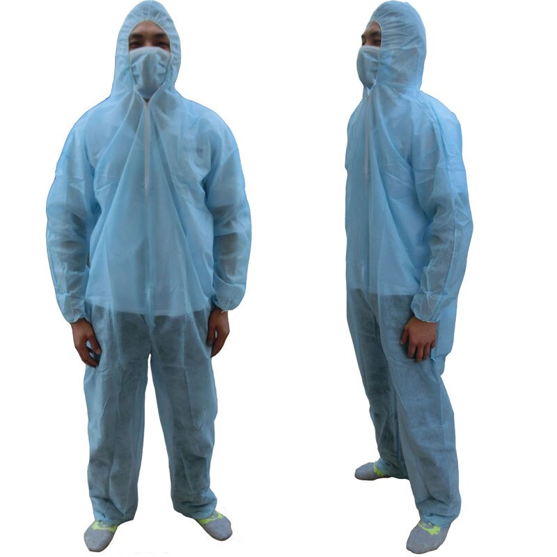Wegwerp Beschermende Overall Veiligheid Bescherming Non-woven Stofdicht Kleding Cleanroom Kledingstuk Enkele-Gebruik Hooded Pak Jas