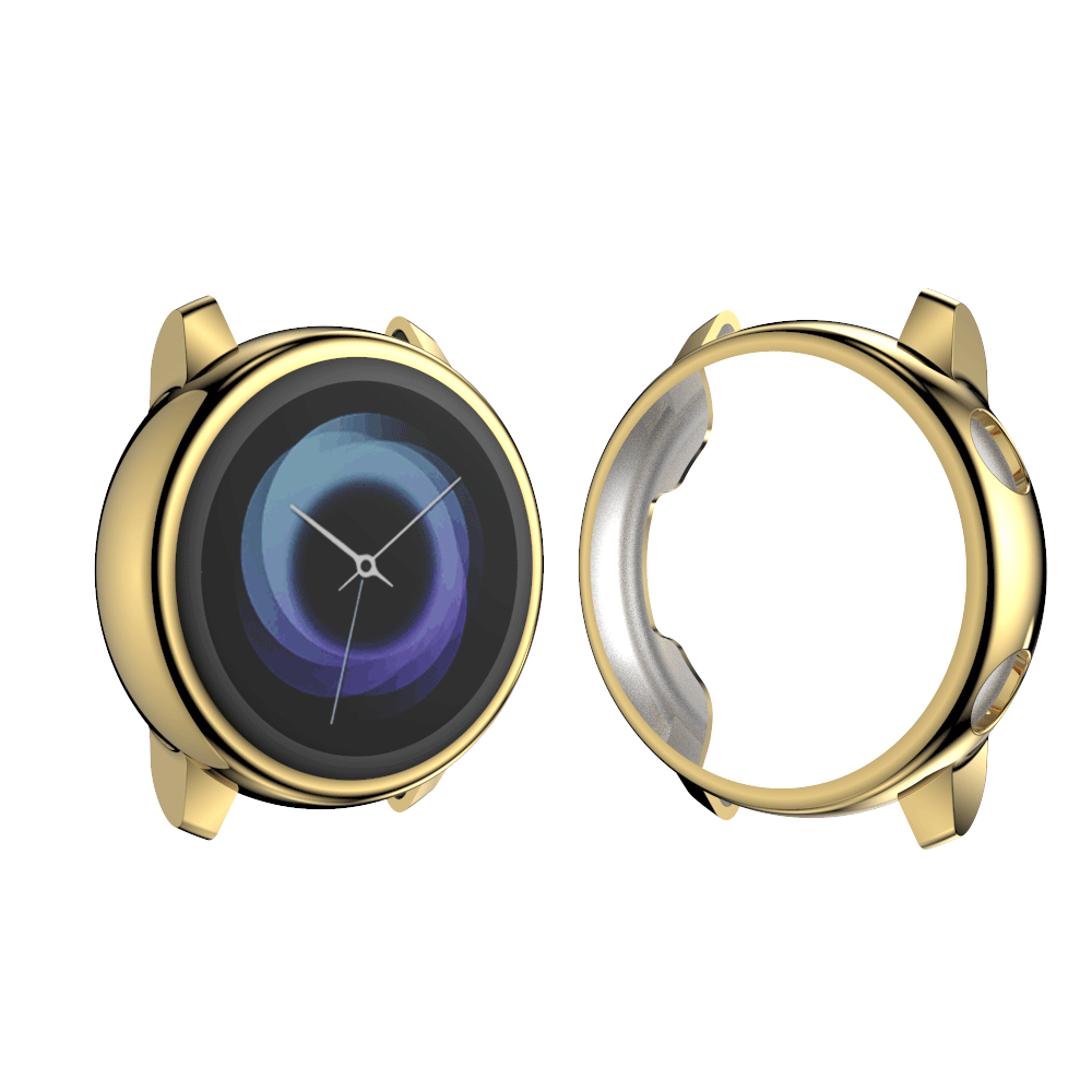 Boîtier pour Samsung galaxy watch, Protection complète en silicone souple, Protection d'écran, pour active galaxy watch: Gold