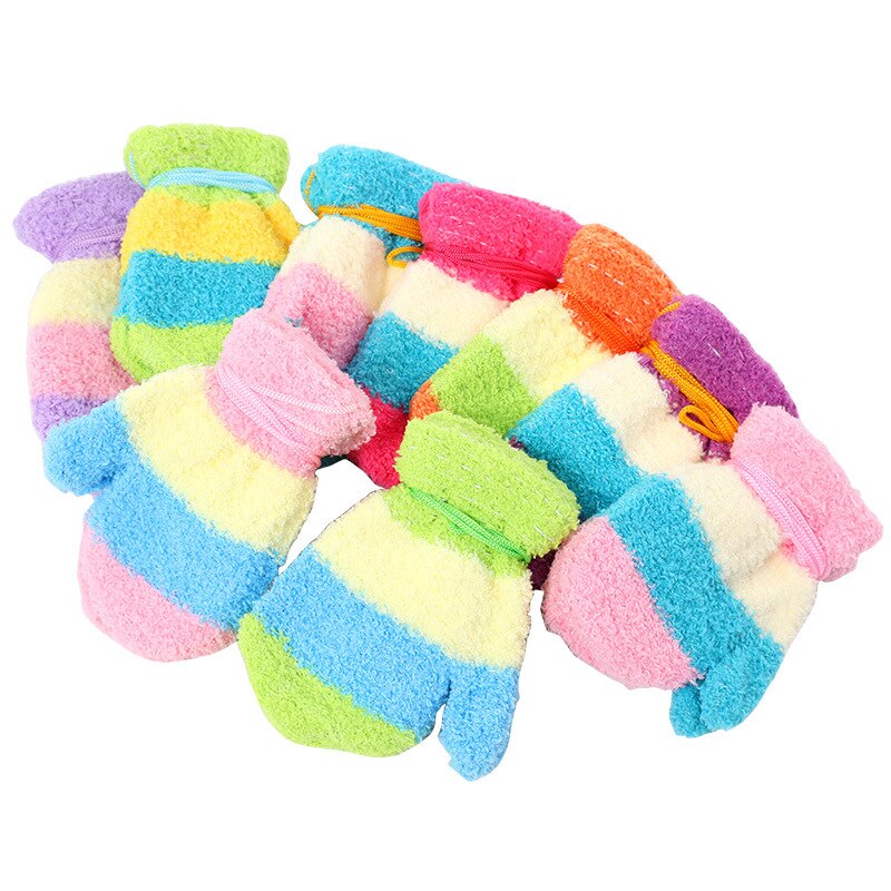 Kleurrijke Kinderen Handschoenen Herfst Winter Kid Mittens Warm Jongen Meisje Bebe Wanten Coral Pack Baby Stiksels Handschoenen Baby Peuter