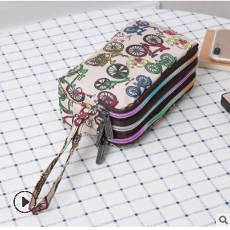 Women Wallet Bag Purse Triple Zipper Clutch Bag Phone Case Organizer Pouch Wallet Card Holder Cover Protection Phone Bag: G