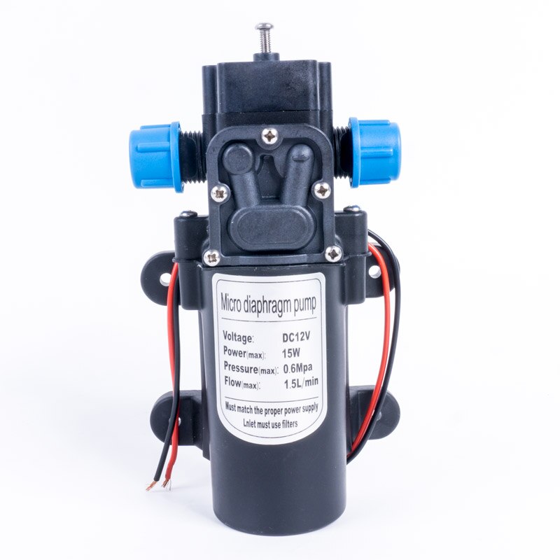 1.5L/Min DC 12V Diaphragm Water Pump Small Safe High Pressure Self Priming Pump 15W 0.6Mpa