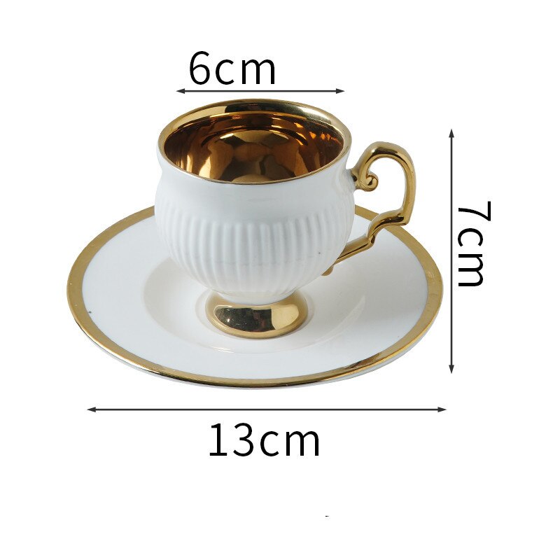 6 cups and 6 plates, ceramic cups and saucers simple home afternoon cups and saucers coffee cups and saucers set: D