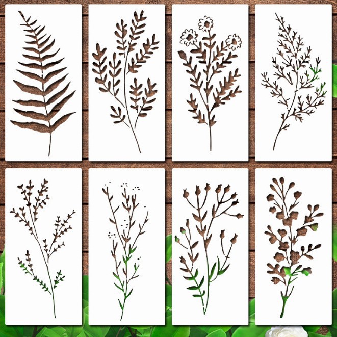 Wildflower-schildersjablonen kunnen worden hergebruikt voor het schilderen van bloemen en planten. huisdier graffiti is wasbaar DIY: Zilver