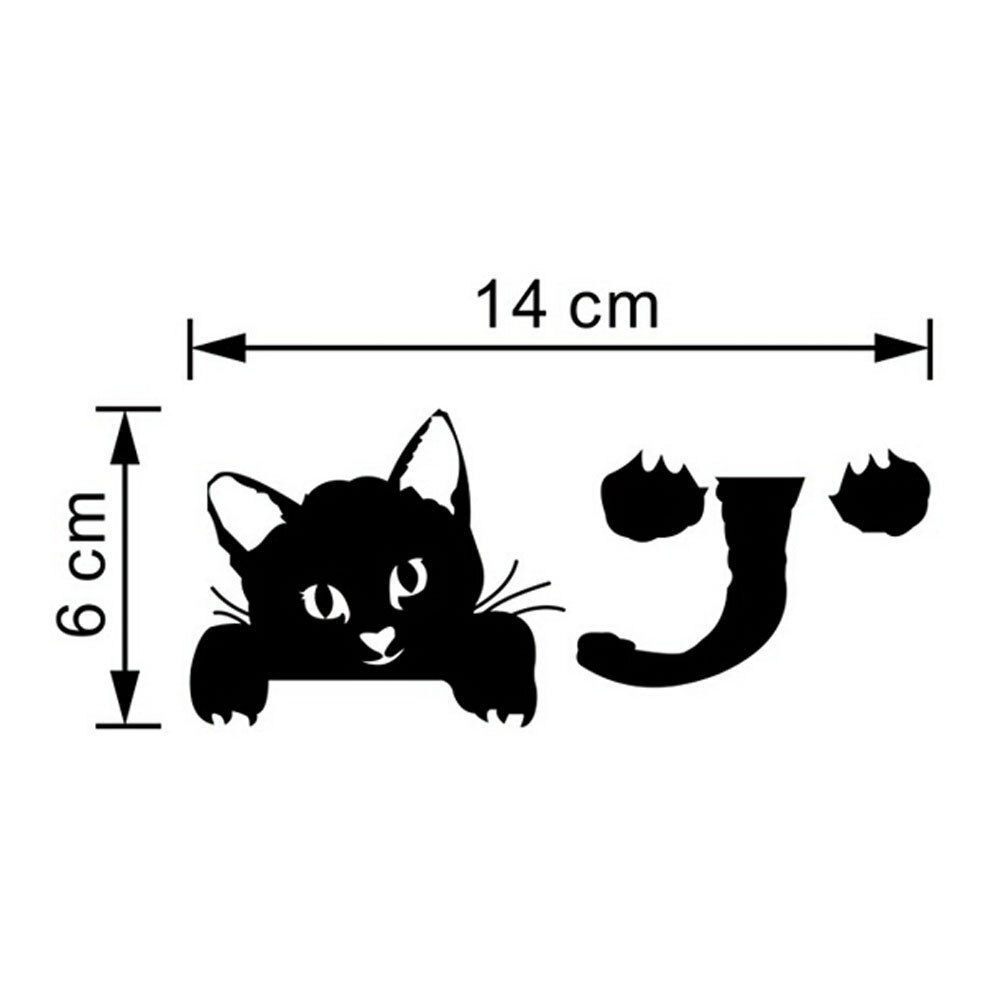 Adhesivos de gato para pared de color negro, pegatinas de gatito gracioso y mono interruptor, para decoración del hogar, sala de estar, dormitorio y baño