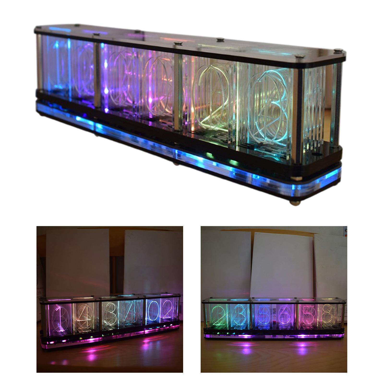 RGB Analog Digital Clock Table USB Alarm Clock Timer Modern Shelf Clock for Living Room Bedside Office Clock Ornaments