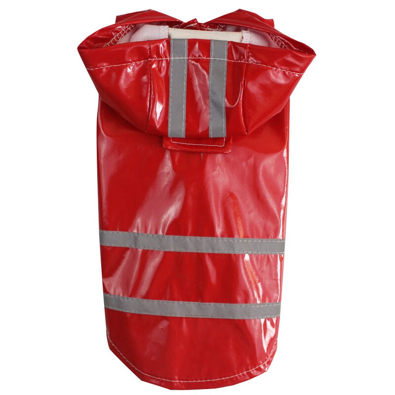 Multisize Pets Dog Clothes Hooded Raincoats Reflective Strip Dogs Rain Coat Waterproof Jacket Outdoor Breathable Clothes Puppies: Scarlet / XL