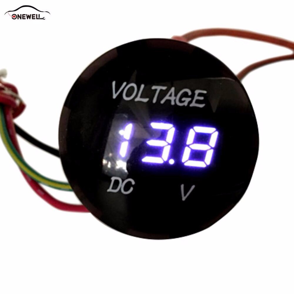 12-24v automotive digital detektion bil batteri monitor voltmeter termometer ciffer display auto voltmetre