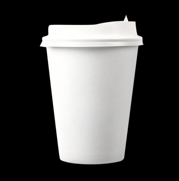 50 Pcs Wit Thicken Paper Cup Met Isolatie Kraftpapier Cup Mouwen Gunst Wegwerp Koffiekopjes Met deksels: cup and lid1 / 14oz 400ml 50pcs