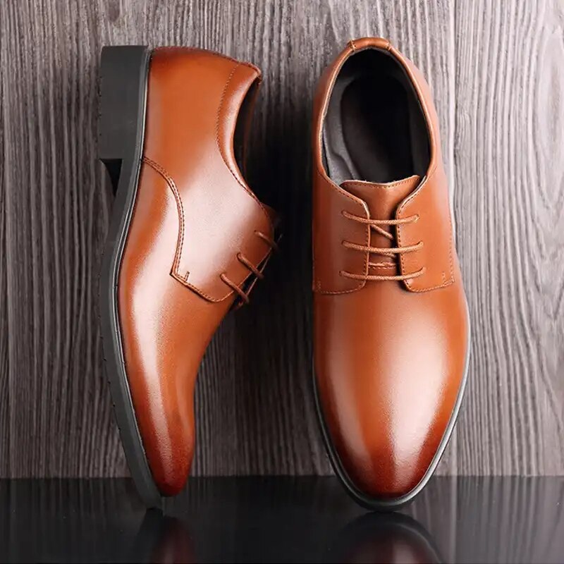 Chaussures en cuir oxford pour homme, pour soirée, pour mariage, soirée, soirée, soirée, soirée: Marron / 44