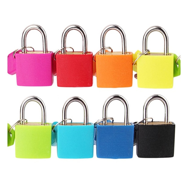 4 couleurs Petit Mini Forte Acier Cadenas Valise Bagages Serrure du Tiroir Cas Cadenas à clé Anti-Vol Serrures avec 2 touches