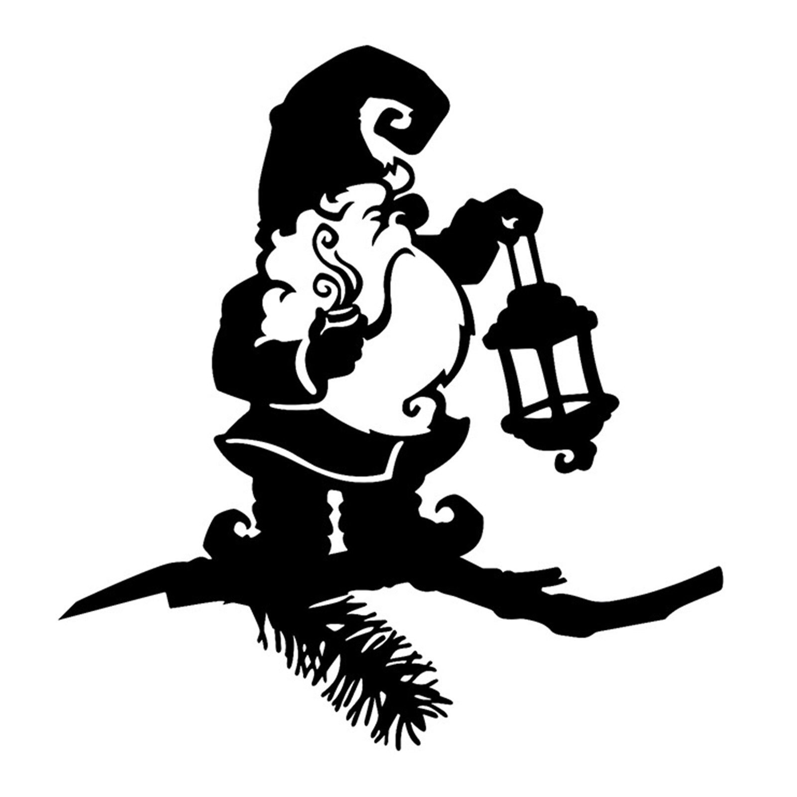 Gnome Decoration Metal Art Garden Backyard Tree Art Silhouette Exquisite Crafted Silhouettes Decoration For Garden Backyard