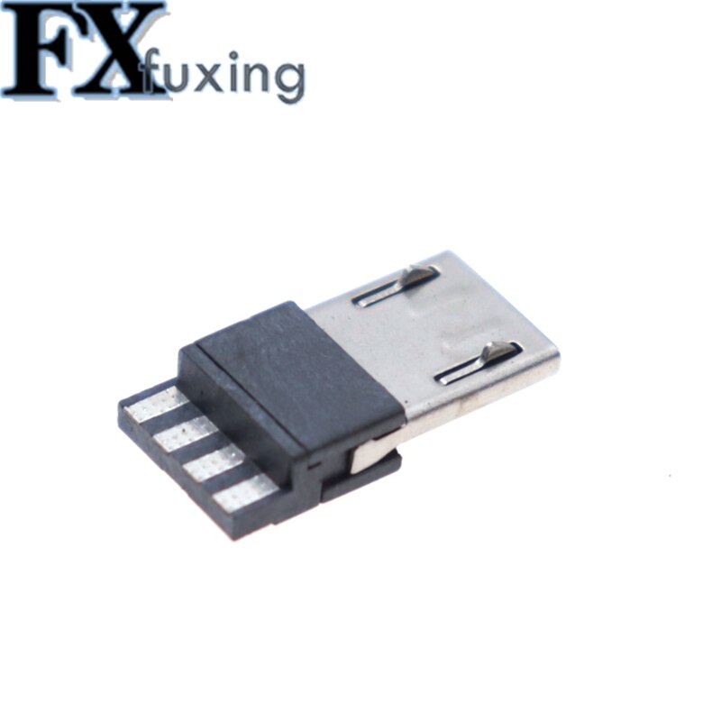 20Pcs 4 Pin Micro USB Connector Jack Tail USB Plug Sockect Terminals Male Connectors Micro 5P Microphone Male Soldered Android