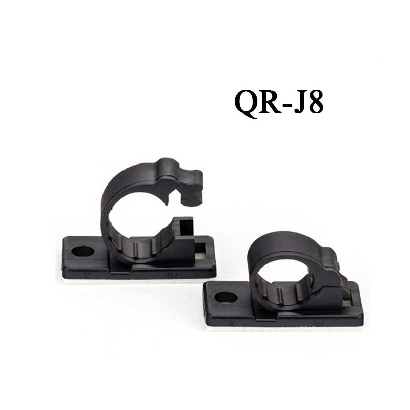 Adhesive Cable Clip Wire Clamp with Mount Screw Cord Holder and Organise Multi Purpose Cable Management for Household and Office: QR-J8