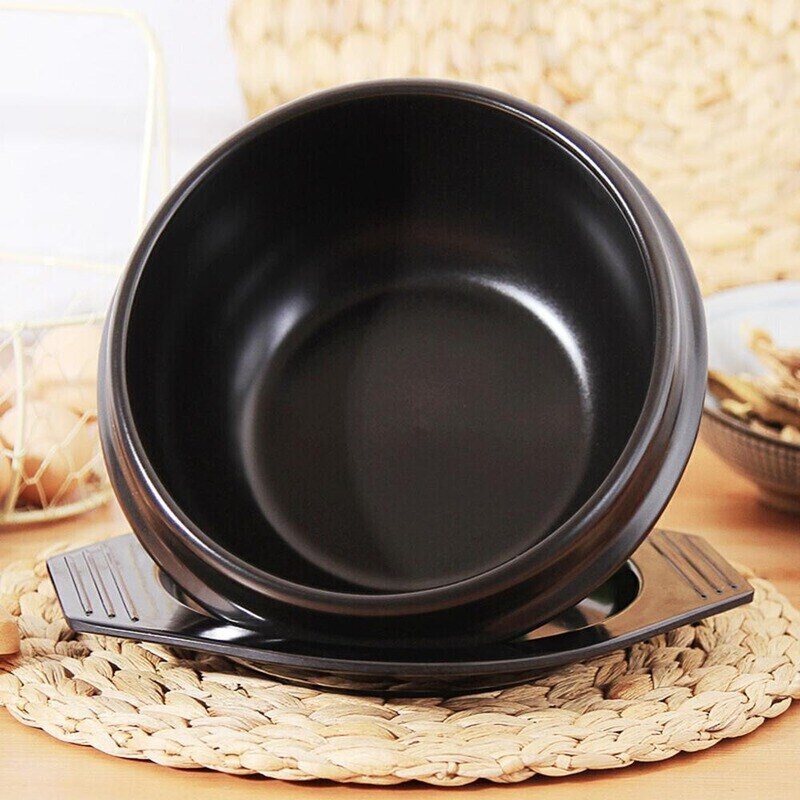 Korean Ceramic Bowl Korean Dolsot for Bibimbap Soup and Other Food with Tray