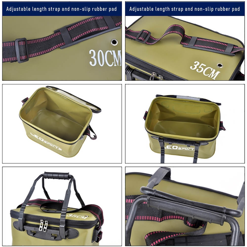 Portable Live Fish Box EVA Folding Fishing Bucket Outdoor Camping Water Container Fishing Gear Storage Bag Wear Resistant Bucket