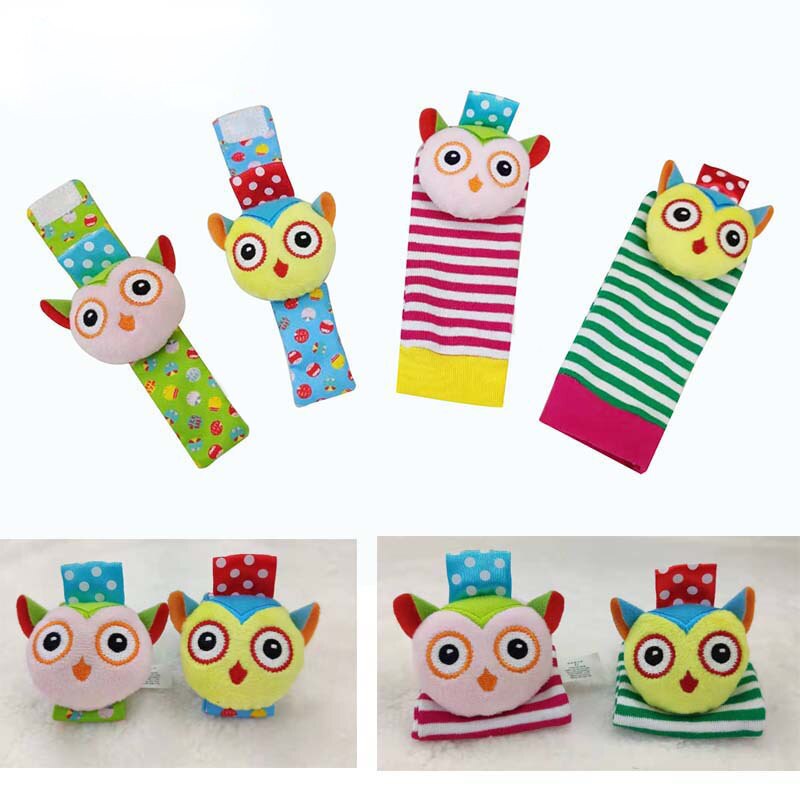 Baby Rammelaars Baby Speelgoed 0-12 Maanden Voor Pasgeborenen Baby Kids Kinderen Zachte Leeuw Uil Sokken Rammelaar Speelgoed Pols rammelaar Educatief Speelgoed
