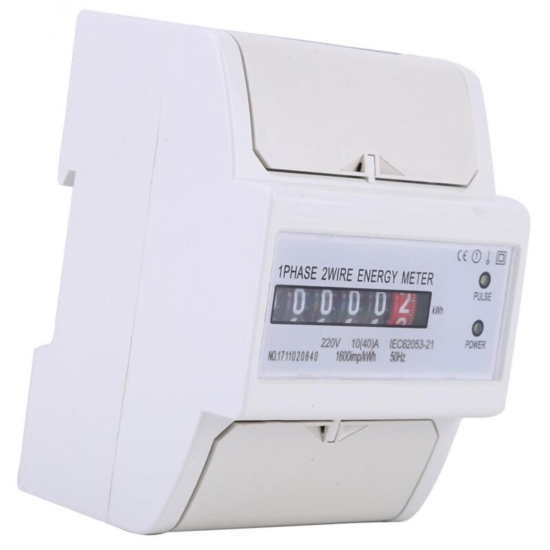 1 Phase 2 Wire Din Rail Electronic Energy Kwh Meter 10(40)A Power Consumption Watt Energy Meter