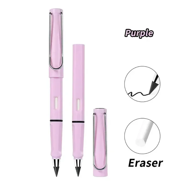 Eternal Pencil Unlimited Writing No Ink Pen Pencils for Writing Art Sketch Stationery Kawaii Pen School Supplies: PURPLE