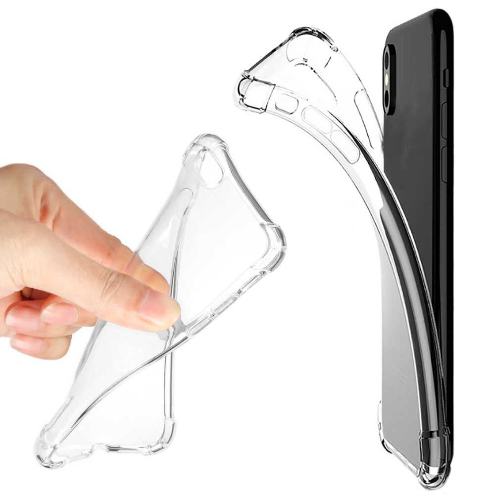 OcioDual stand case TPU Gel ShockProof Randen Versterkte Anti Shock voor iPhone X / XS Clear Silicone Antishock Case Protector voor