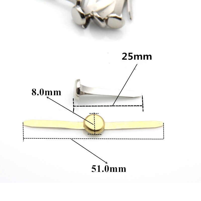 50 sztuk 8X25mm złoty metal okrągłe ćwieki Scrapbooking zdobienie Brad szpilki szpilki DIY rzemiosło na wyroby papiernicze robić domu dekoracji