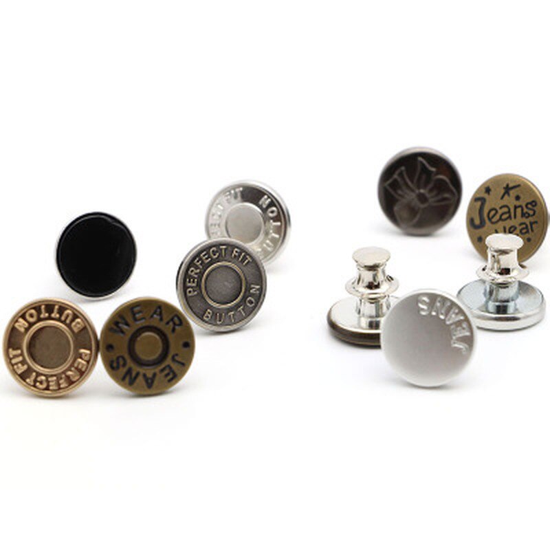 Snap Fastener Metal Pants Buttons for Clothing Jeans Perfect Fit Adjust pin Button self Increase Reduce Waist 17mm Free Sewing
