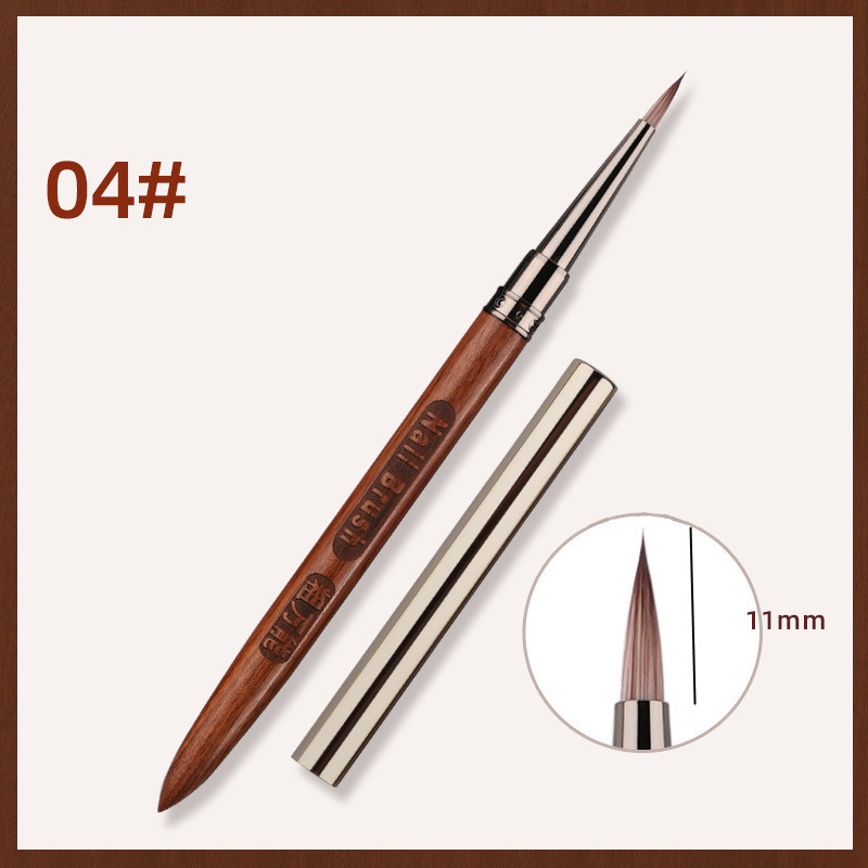 Pincel Triangular para manicura francesa, espátula para dibujo, línea de pintura, delineador, gradiente, Metal redondo plano: Caqui oscuro
