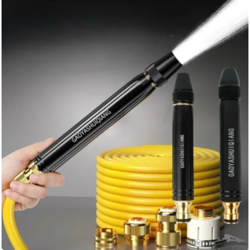 Hochdruck-wasserpistole für die autowäsche im haushalt, schwarze autowaschdüse, diamant-wasserschlauch, autowaschpistole