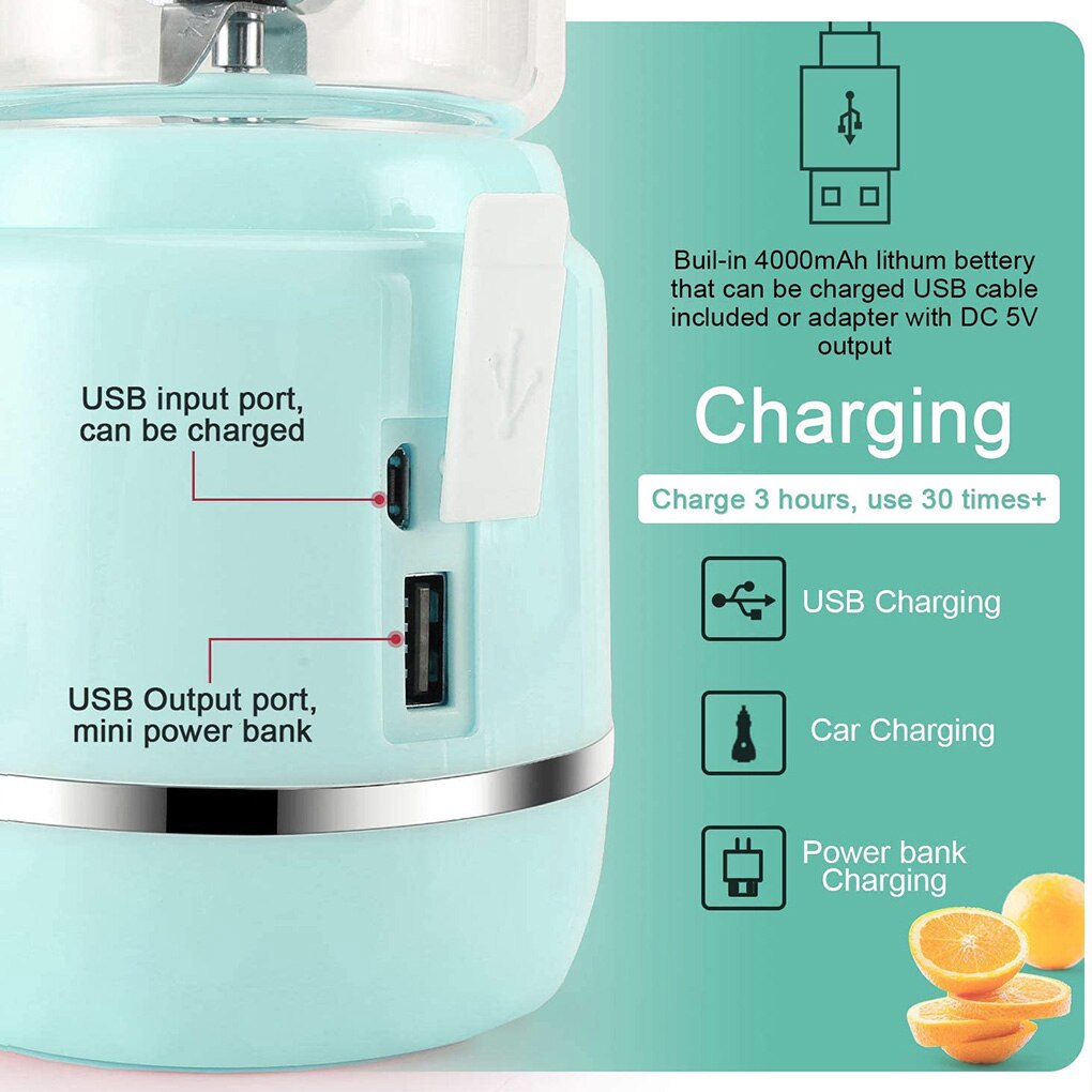 400ml électrique Mini presse-agrumes Portable Fruits légumes mélangeur jus lait secoue tasse mélangeur USB Rechargeable jus tasse Fruits outils