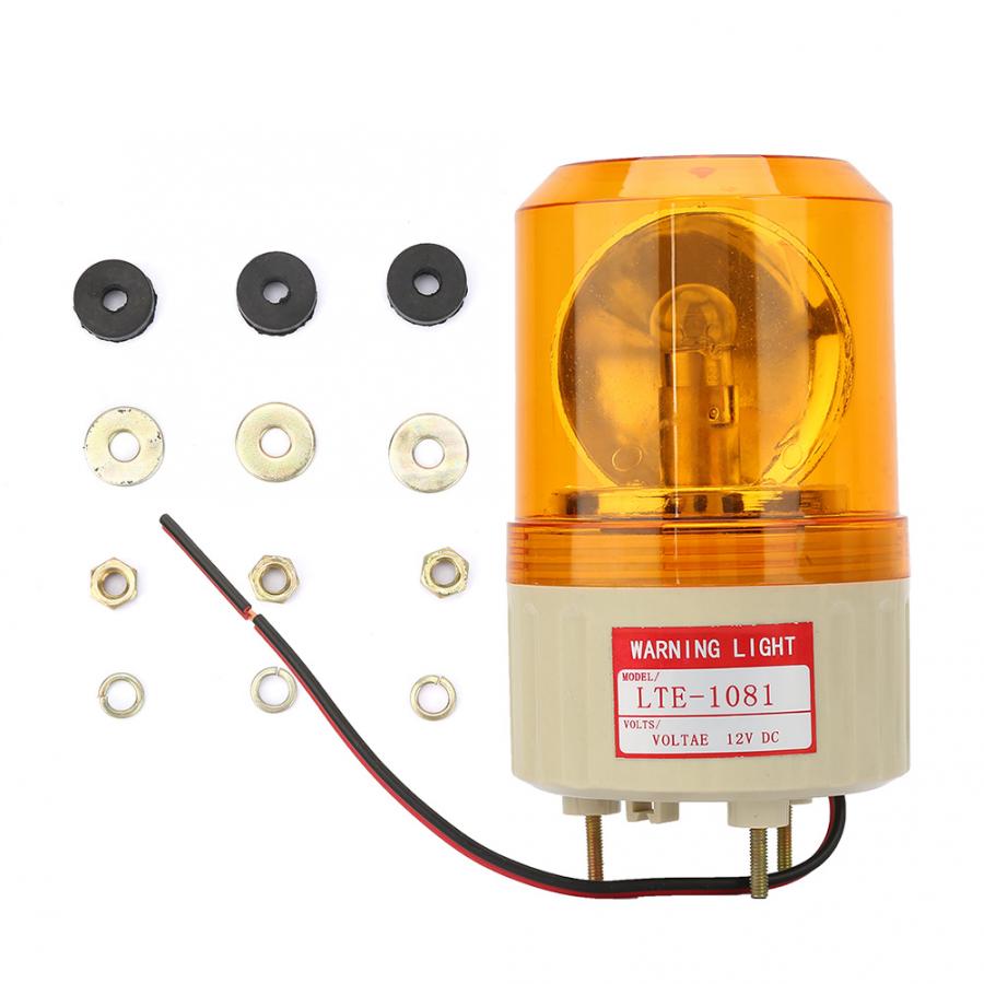 DC 12V Flash Rotary Warning Light Alarm Lamp Factory Construction warning light strobe: Yellow