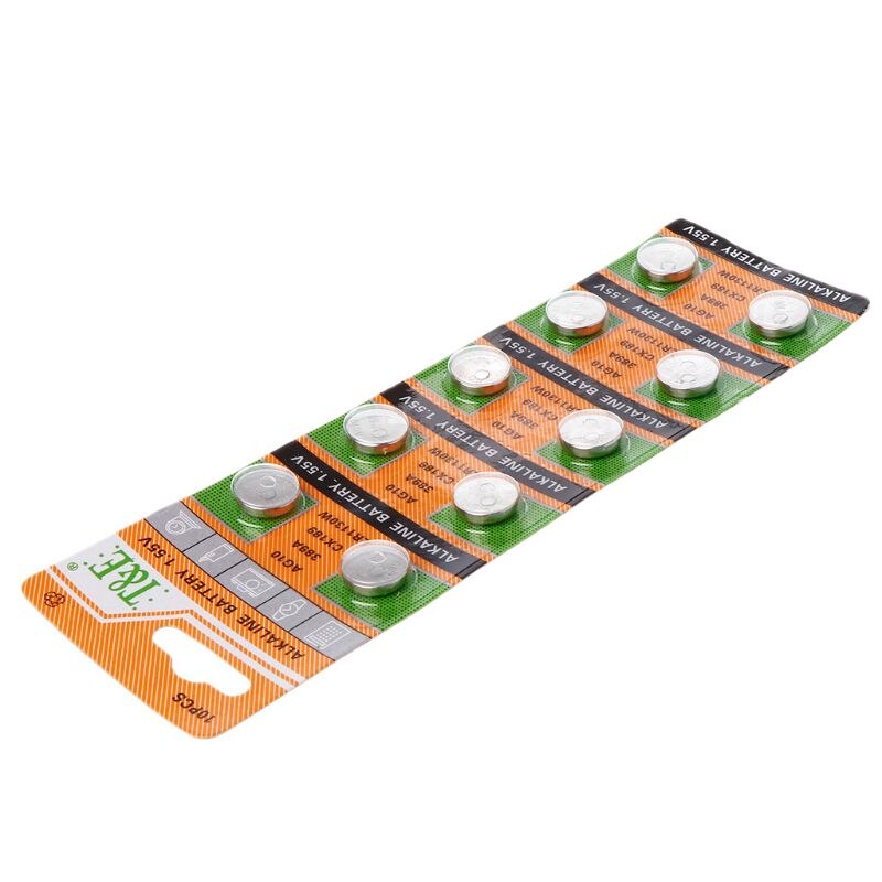 10 stk knapp knappcelle batteri  ag10 1.5v klokke batterier  sr54 389 189 lr1130 sr1130 leker kontroll fjernkontroll