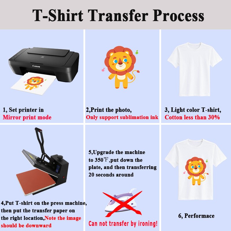 100 hojas de papel de transferencia térmica por sublimación A3 A4 para camisetas de poliéster, telas de cojín, tela, de impresión de fundas de teléfono