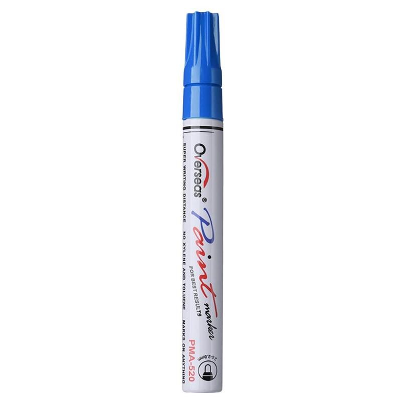 Auto Painting Tool Waterproof Car Tire Tread Permanent Paint Marker Pen Graffiti Oily Marker: Blue