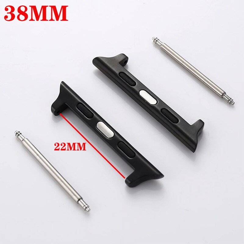 Connector Adapter Voor Apple Watch Band Apple Watch 4 3 5 Iwatch Armband 42Mm/38Mm 44Mm/40mm Naadloze Aluminium Linker 4/3/2: Black-38MM
