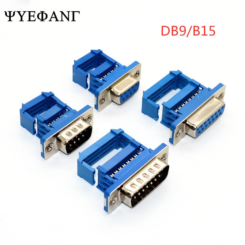 2 Pcs DB9 DB15 DB25 DB37 DIDC9/DIDC15/DIDC25/DIDC37 Man Vrouw Plug Seriële Poort Connector Idc crimp Type D-SUB Rs232 Adapter