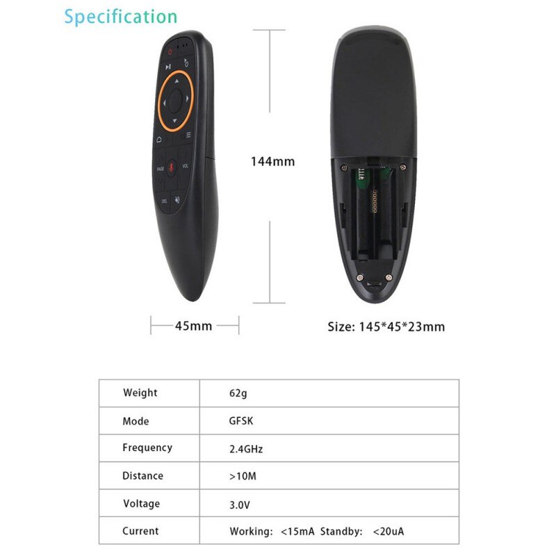 G10 2.4G Wireless Voice Remote Control Smart Air Mouse for Android TV Box Remote Control With Gyroscope